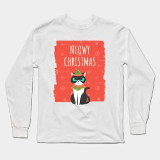 Meowy Cat Christmas Long Sleeve T-Shirt